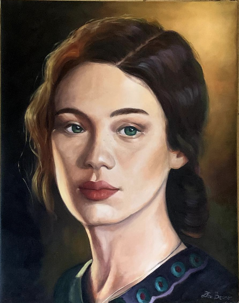 Emerald Gaze, an oil portrait by Don Bosco