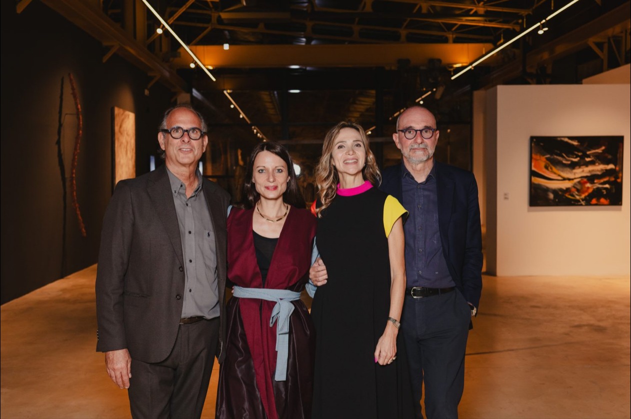 Fabrizio Capolei with Giuliana Benassi, Clara Floridi, and Giovanni Floridi at the D'ARC Foundation